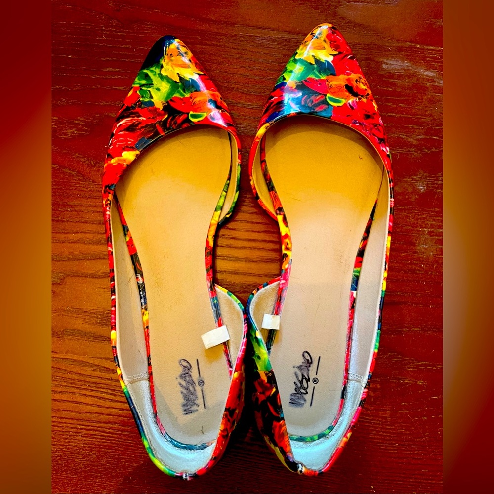 Mossimo Size 11 Rainbow Brush Stroke Pointed Toe Flats